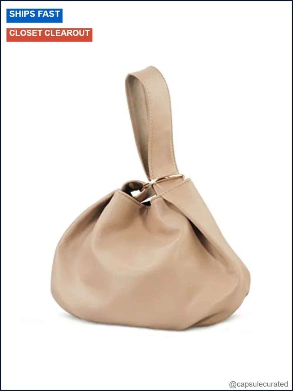 Vegan Leather Hobo Top Handle Bag Small Tote Purse Clutch